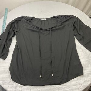 Chic Black Women's Blouse with Lace Accents